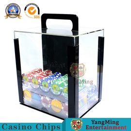 comprar RFID de jogo Chips Acrylic Carrier Portable Poker Chip Holder With Tray For 1000 microplaquetas de pôquer do casino dos PCes 40mm Fabricação em linha