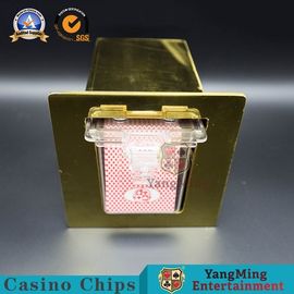 comprar Caixa de cartão escondida GamblingTable amarela Titanium de aço inoxidável do suporte de cartões do jogo Fabricação em linha