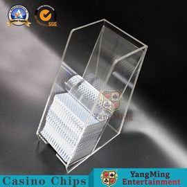 comprar Titular do cartão completo acrílico transparente do negociante do cartão do pôquer do cilindro da caixa de cartão do jogo de 8 plataformas Fabricação em linha