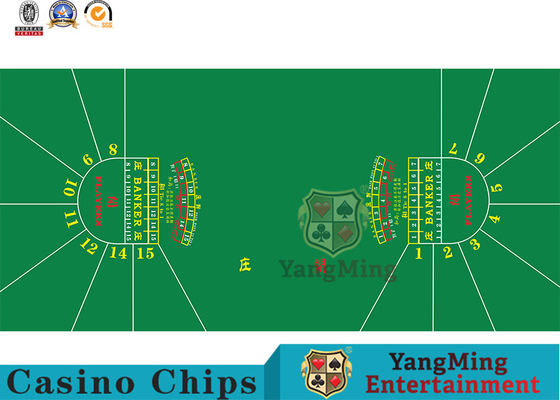 comprar da fábrica Dois-redonda luxuosa do projeto da distribuição da versão da disposição do jogo de pôquer da bacará do verde 15-Players pano de tabela feito-à-medida Fabricação em linha