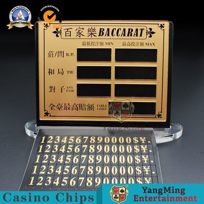 comprar O jogo de mesa acrílico transparente dourado do entretenimento do pôquer da bacará limitou o cartão vermelho Texas Chip Table Manual Digital Sign Fabricação em linha