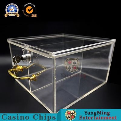 comprar Pôquer portátil Chip Card Storage Box da versão luxuosa acrílica grossa transparente de Chip Box Custom Metal Lock da Dois-grade Fabricação em linha