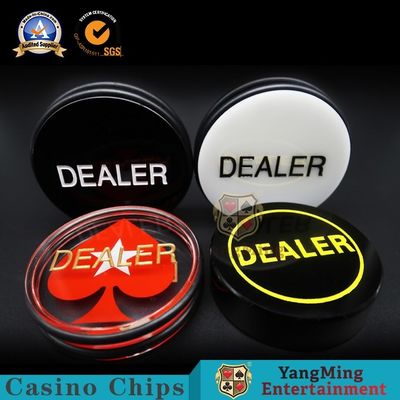 comprar Cartão vermelho acrílico transparente alto Texas Hold do código do botão do negociante da cinzeladura de coração eles jogo profissional em volta do posicionamento Fabricação em linha
