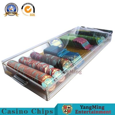 comprar Entalhe acrílico Alto-transparente de alta qualidade importado Chip Case da grade de Chip Tray Poker Table Game Tabletop 9 do fio do ouro Fabricação em linha