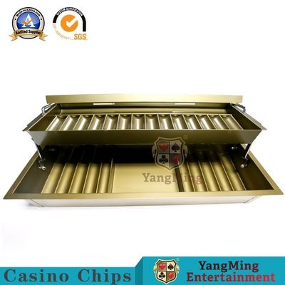 comprar Tabela galvanizada Chip Box do pôquer de Chip Plate Metal Double Layer do pôquer da grade do ouro 14 do titânio Fabricação em linha