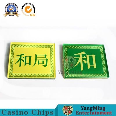 comprar Lado dobro dos cartões de jogo do quadrado do verde de Crystal Casino Game Accessories Yellow Fabricação em linha