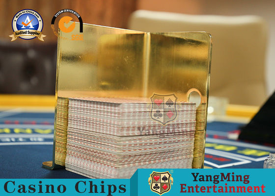 comprar Os acessórios SS 8 do jogo do casino do chapeamento de ouro emparelham o Tabletop do vinte-e-um da cremalheira de cartão do pôquer Fabricação em linha