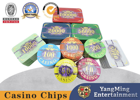 comprar Acrílico Shell Pattern Design Bronzing Ceramic Clay Casino Chips de 3 camadas Fabricação em linha