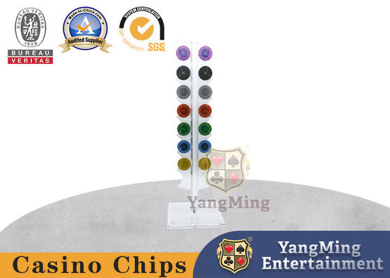 comprar Pôquer acrílico padrão Chip Holder Display da tabela 8Pcs do casino da roleta Fabricação em linha