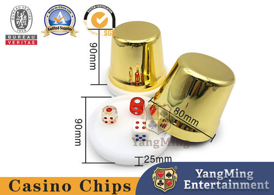 comprar Copo de dados inoxidável dourado Shaker For Gambling Games da tabela do pôquer dos jogos do casino Fabricação em linha