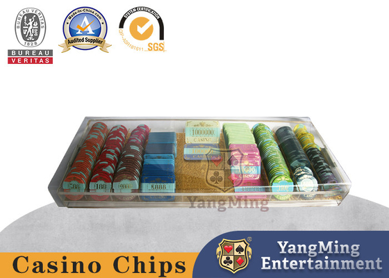 comprar Tampo da mesa Lockable Chip Tray With Acrylic Handle da bacará de 9 compartimentos Fabricação em linha
