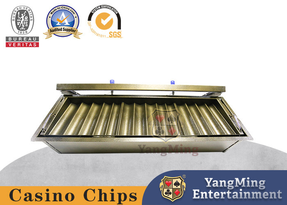 comprar O bronze do metal coloriu o pôquer Chip Rack da bacará da dupla camada da fileira do ferro 14 Fabricação em linha