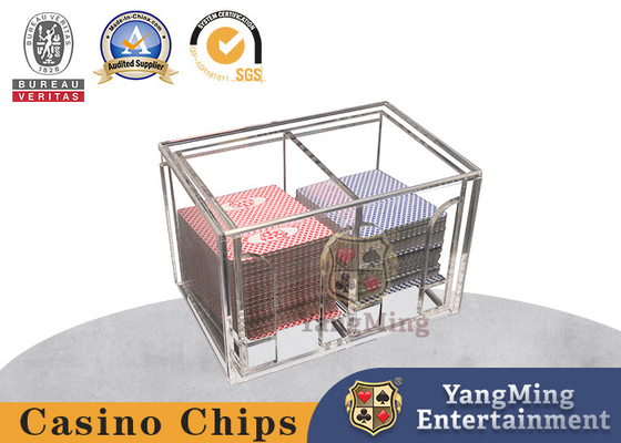 comprar 8 plataformas Crystal Clear Acrylic Playing Card rejeitam a caixa de Strorage dos lados do suporte dois Fabricação em linha