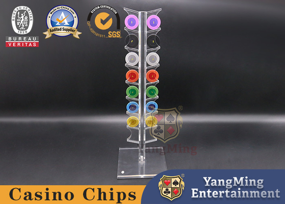 comprar Suporte redondo inteiramente transparente de Chip Roulette Table Casino Display do pôquer de 8 partes Fabricação em linha