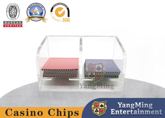 Caixa de cartões de lixo totalmente transparente de acrílico 2 Niuniu Casino Poker Table Game Table Card Holder