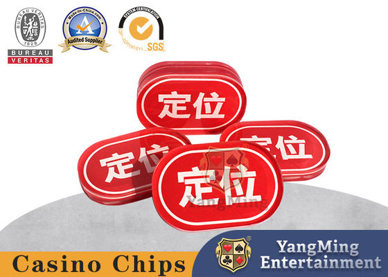 Novo cartão de posicionamento oval acrílico vermelho personalizado Bull Texas Hold'em jogo de cartas de mesa