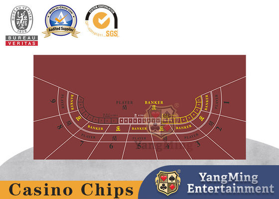 Toalha de mesa impermeável do Clube de Poker personalizada para jogo de baccarat 9 jogadores