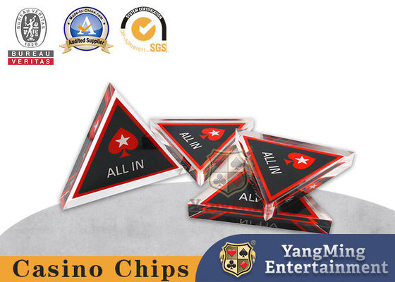 Cartão de Posicionamento Triangular Acrílico All-In Casino Poker Table Texas Hold'Em Jogos Personalização