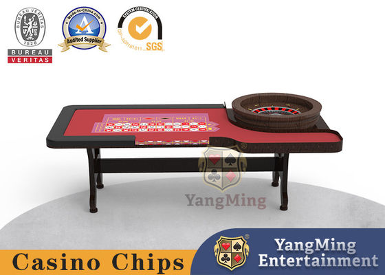 Roleta de madeira maciça 10 jogadores Poker Mesa de jogo Padrão personalizado Pés em forma de H