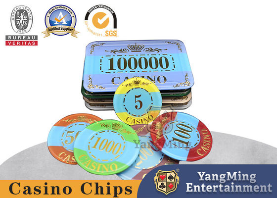 Baccarat Texas Chips Anti-Falsificação de Cristal Acrílico Revestidos de Ouro a Alta Temperatura