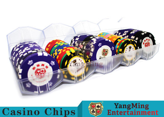 Porta-chips de poker transparente acrílico Toque Corpo liso Mate 14g Porta-chips