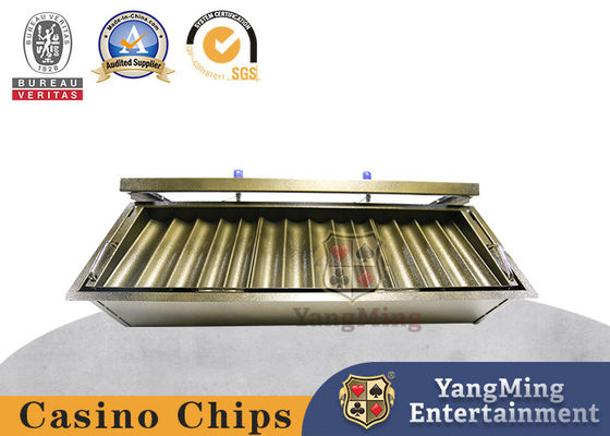 Novo e revestido de metal bandeja de chips dupla camada de bloqueio duplo bandeja de chips poker float chip