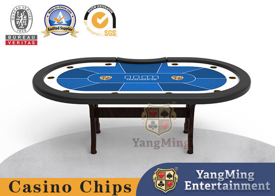 Tabela de torneio de pôquer design personalizado Texas pernas de mesa em forma de H de madeira maciça mesa de cassino