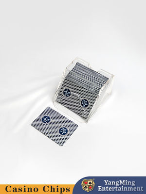 Comércio de cartas de póquer de dois pacotes totalmente transparente Comércio de cartas de tabela Black Jack acrílico