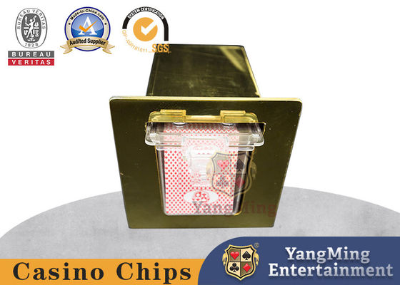 Caixa-presente de cartões de poker, jogo de mesa de poker de cassino, metal 8 pares de caixa de cartões de sucata