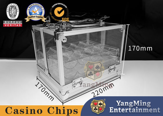 Baccarat Texas jogo de mesa caixa de chips 600 peças de liga de alumínio com porta-chips de bloqueio