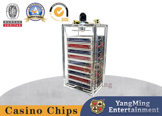 Casino 8 Pairs Of Poker Card Carrier Acrílico Transparente Faixa Bloquear Baccarat Texas Jogo de Mesa
