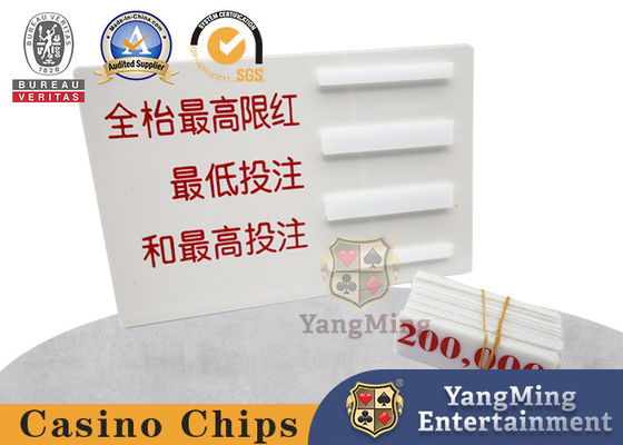 Baccarat Banker Player Limited Sign Cartão Vermelho Branco Acrílico Plástico Personalizado Poker Table Game