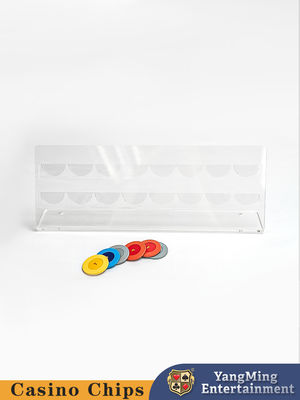 16Pcs Clay Poker Chip Display Rack Jogos de azar Roleta Jogos de mesa Rack de armazenamento de chips acrílicos