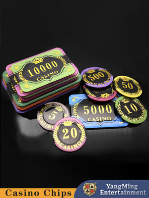Novas fichas de póquer acrílico personalizadas Mesa de jogo jogo de baccarat Fichas de cristal
