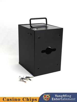 Caixa de dinheiro de metal quadrado preto, mesa de poker de apostas, customização com caixa de ponta de fechadura.