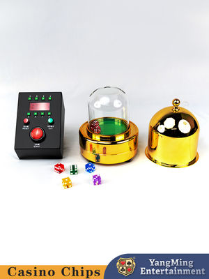 Taça de dados elétricos personalizada, caixa de controle preta, tabela de póquer de tamanho para o Casino dourado brilhante