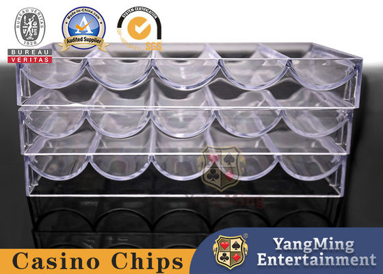 Pôquer plástico acrílico Chip Box With 100 partes de 40mm Chip Coin Texas Table Accessories