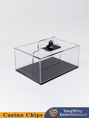 Texas Club Custom 400 partes em volta do exemplo portátil Lockable acrílico transparente de Clay Anti-Counterfeiting Chips Coin Box