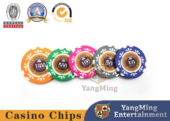 Baccarat Texas Casino Table Customizado ABS Clay Poker Chip Set com Design de Film