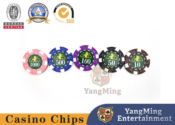 11.5g Texas BlackJack Clay Casino Poker plástico Chip Set With Mark And Case UV