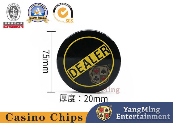 Fábrica personalizada de dois lados gravado Negro Dealer Acrílico Texas Casino Poker Table Game Locator Botões
