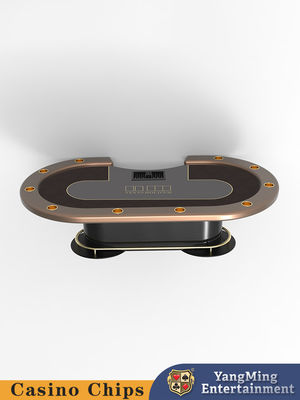Deluxe personalizado para 10 pessoas Casino Entretenimento Poker Mesa Oval Metal Treadle Texas Hold'em Poker Table