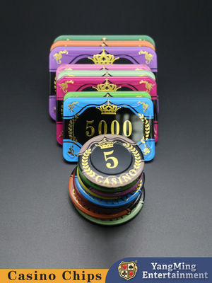Coroa da orelha do trigo que bronzeia a luz UV de Chips Custom Purple do pôquer acrílico do casino