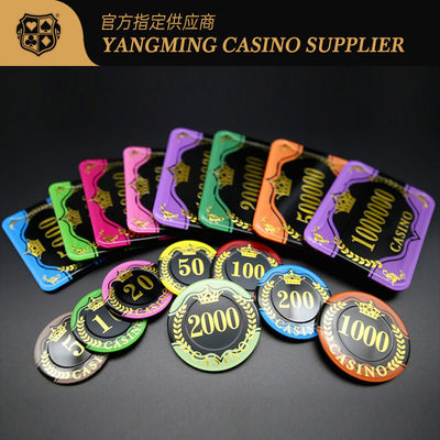 Papel de trigo acrílico Chips de estampagem Jogo de poker Jogo de mesa Chips de mesa