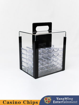 O casino lasca o pôquer acrílico clássico Chip Fully Transparent Carrier do caso 1000pcs para o pôquer Chip With Handle de 40MM ou de 43MM