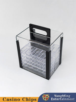 1000 Casino Poker Clay Chip Clear Acrylic Poker Chip Carrier - Inclui 10 racks de chips