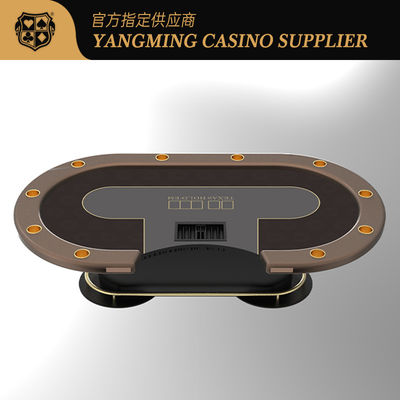 Tabela de Poker de Treadle de Metal Oval Negro Tabela de Jogo de Poker do Texas Casino
