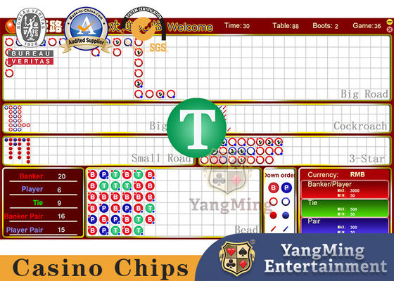 Sinal padrão do limite da tabela do LCD do casino com sic sistema da BO para jogos de pôquer do jogo da roda de roleta