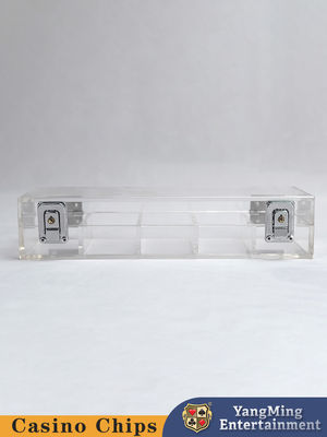 Transparente Acrílico 100 Yards Bloqueio Chip Tray Baccarat Texas jogo Poker Chip Tray