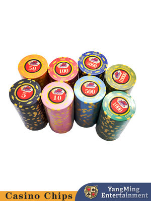 Venda de ações EUA ABS Texas Hold'em Digital Stickers Chips Casino Entertainment Game Countertop Chip Set